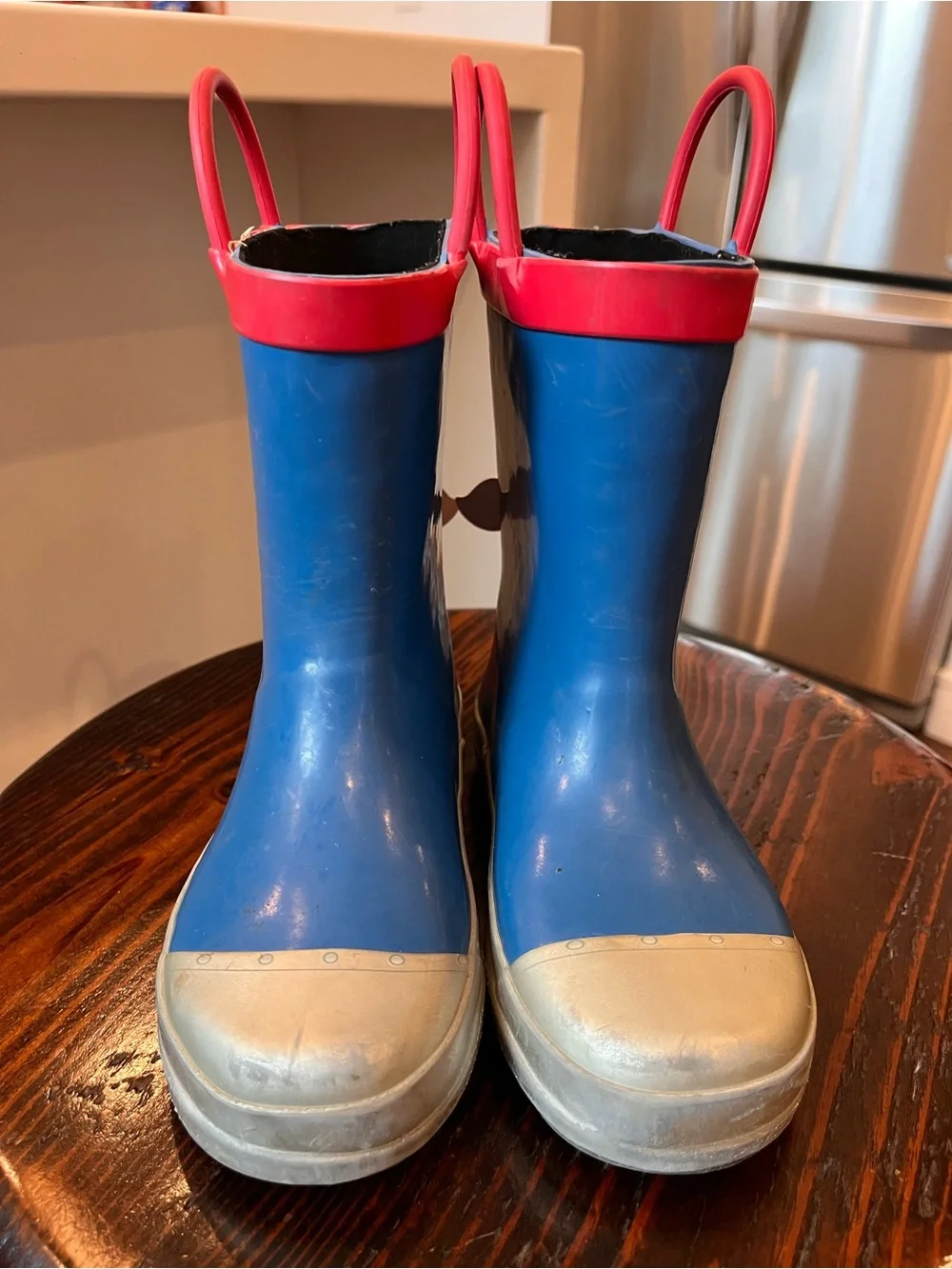 Bixbee Red & Blue Superhero Kids Rain Boots with Shield Detail